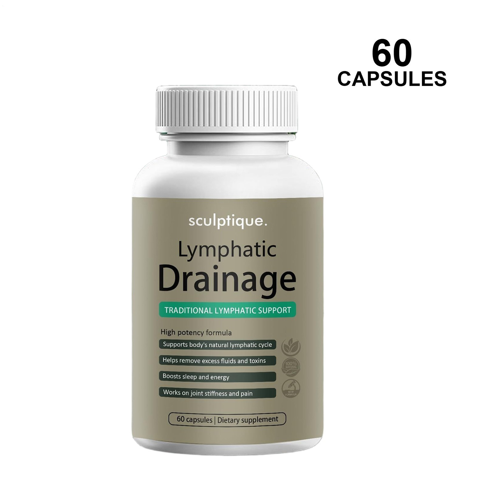 Sculptique Lymphatic Drainage Capsules- Supports Cellulite Reduction, 60 Capsule