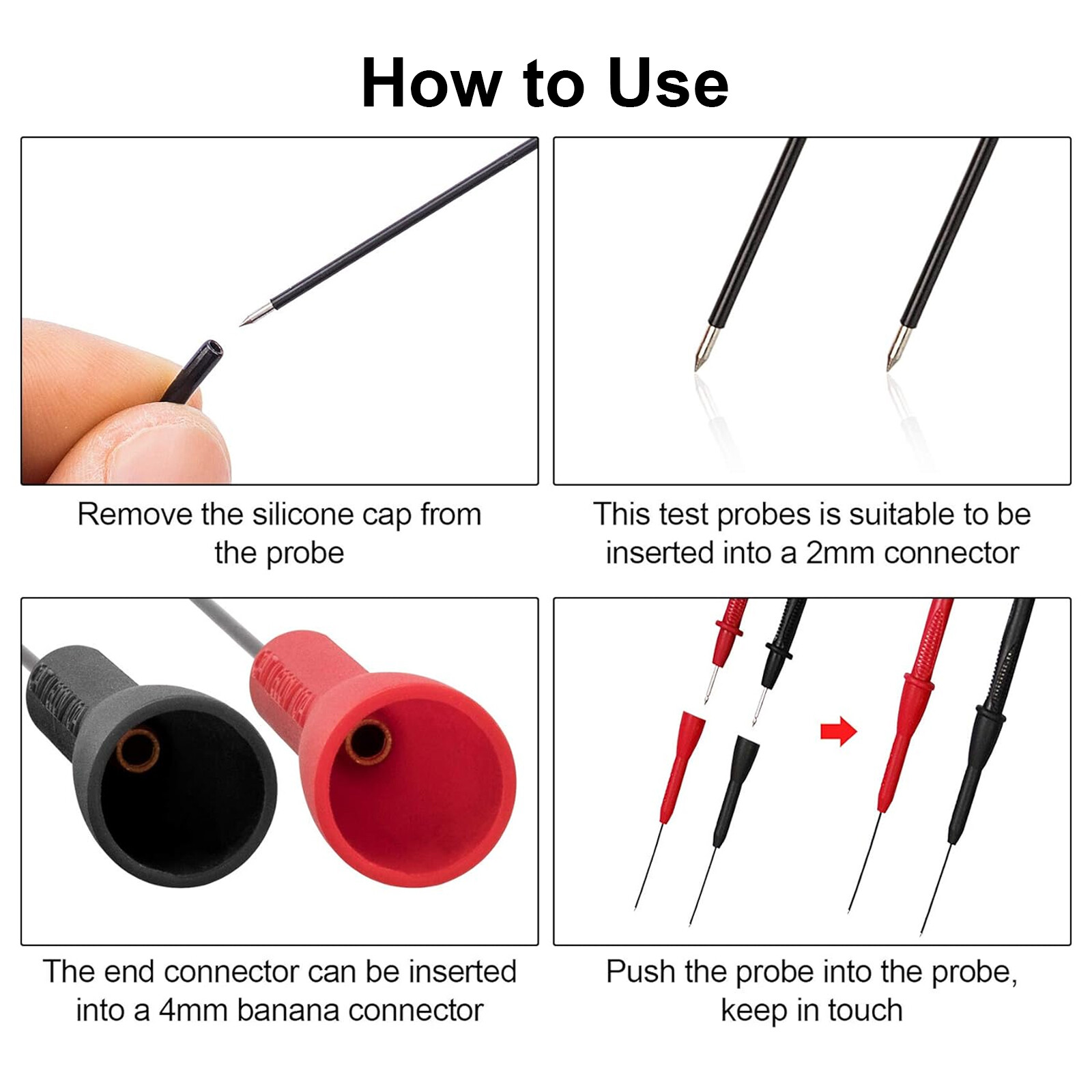 Wire Piercing Probes Set Insulation Back Probe Non-Destructive Pin with 2mm Jack