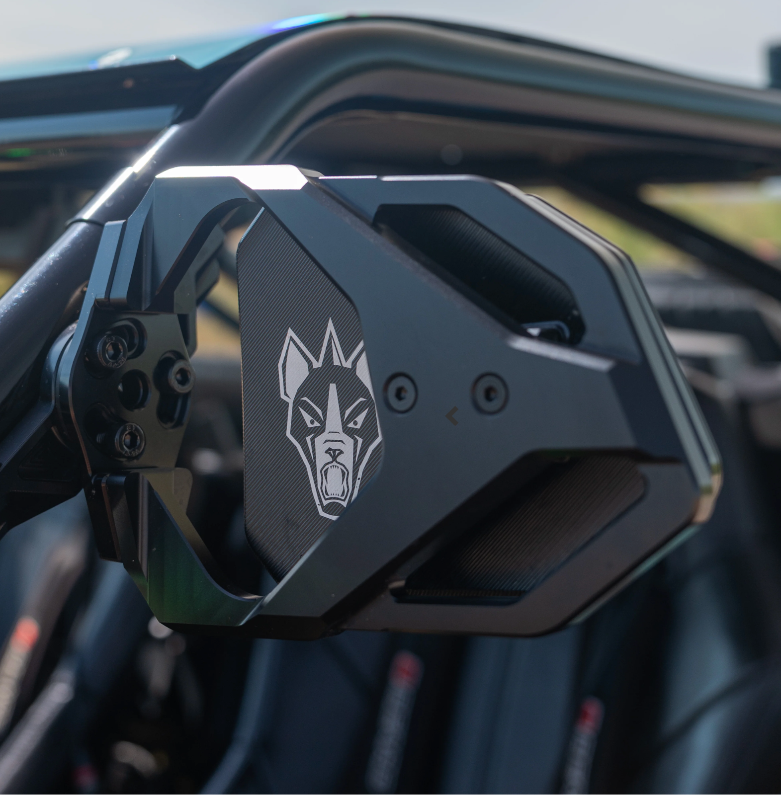 Chupacabra Offroad Cuero Race Mirrors + Amber LED Lights 1-7/8" OD Tube-Black