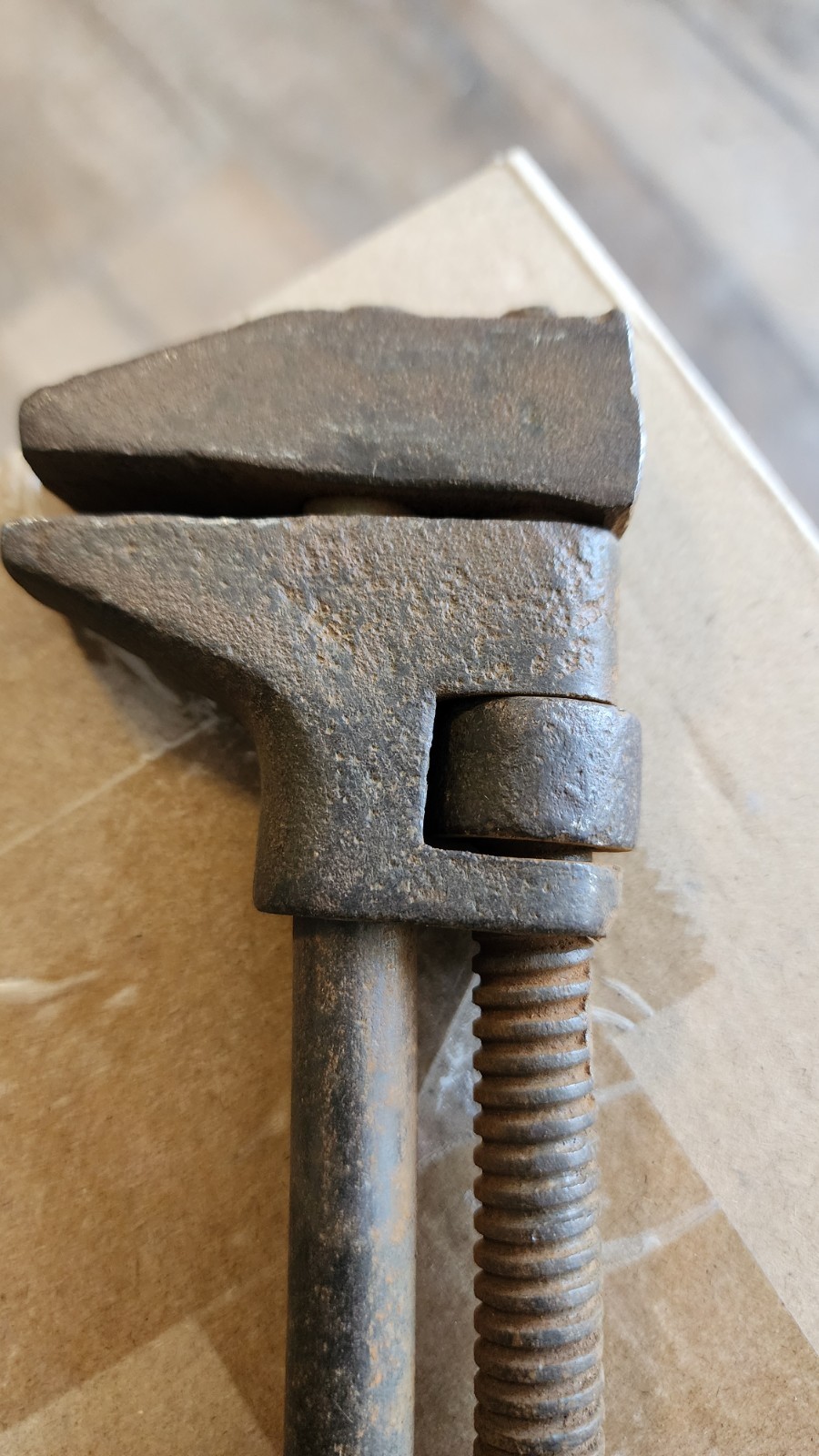 Antique Late 1800s Early 1900s Wrought Iron Twisted Handle Monkey Wrench. Rare