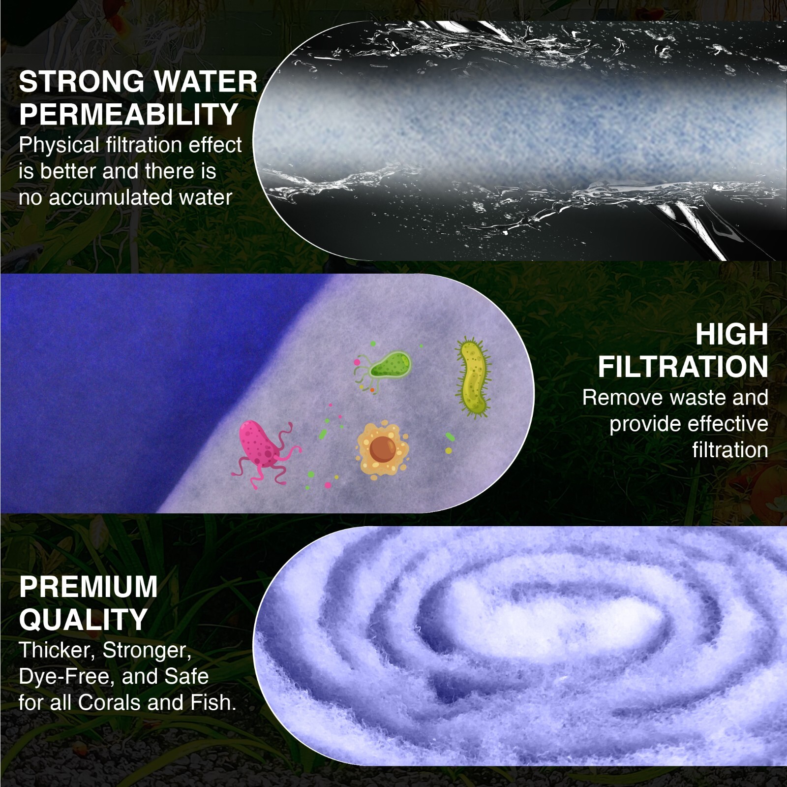 10-FT ROLL BLUE BONDED AQUARIUM FILTER MEDIA PAD 12" X 10' FILTER FIBER FLOSS.