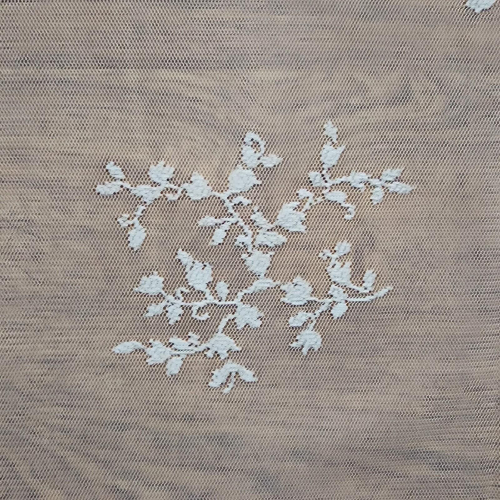 Vintage Pair Floral Lace Curtain Panel Cottagecore Sheer Window Covering READ