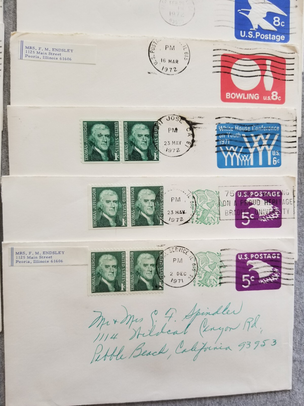 US Postal Stationary Covers Lot of 16 Used 1970s some with stamps