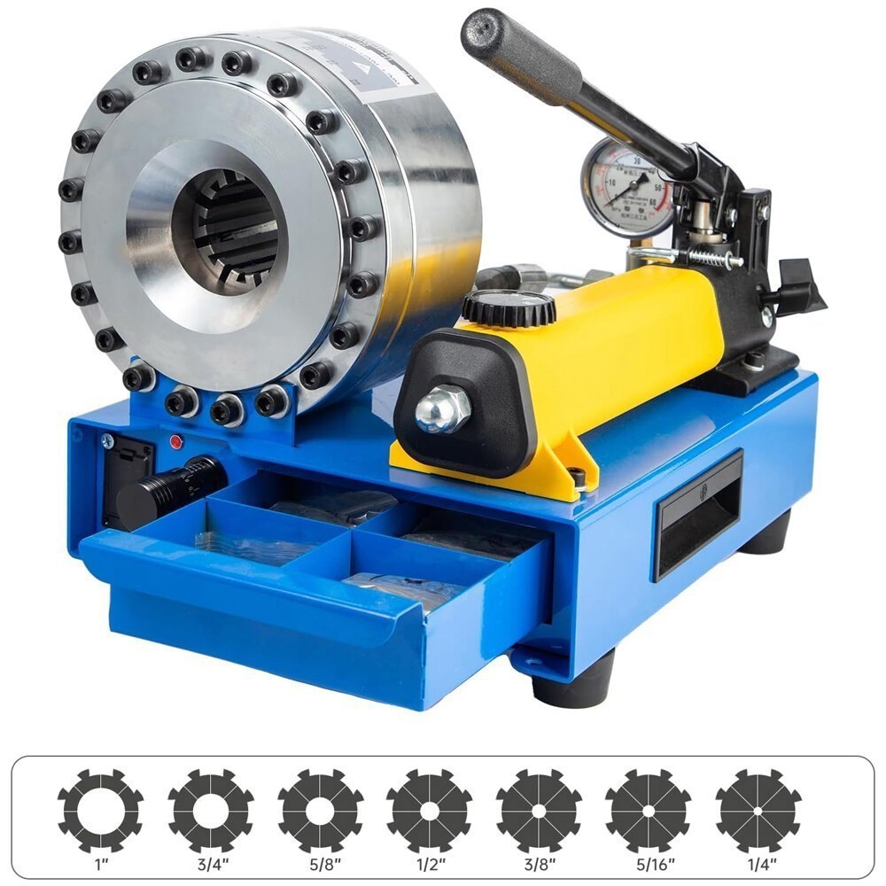 New 5600KN Hydraulic Hose Crimper Pipe Clamping Machine w/ 8 Sets Dies 10mm-30m