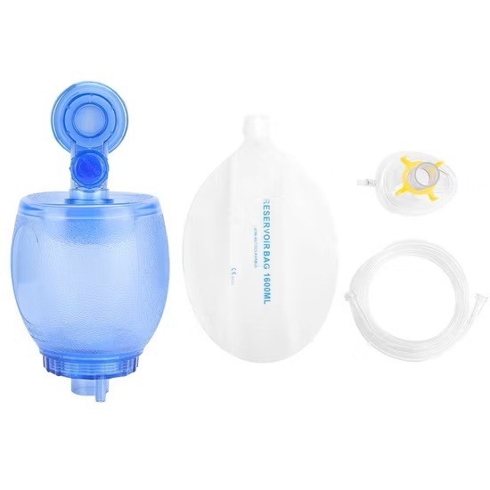 Medical PVC 100% Latex-Free Bag Valve Mask CPR Manual Resuscitator for Adult Use