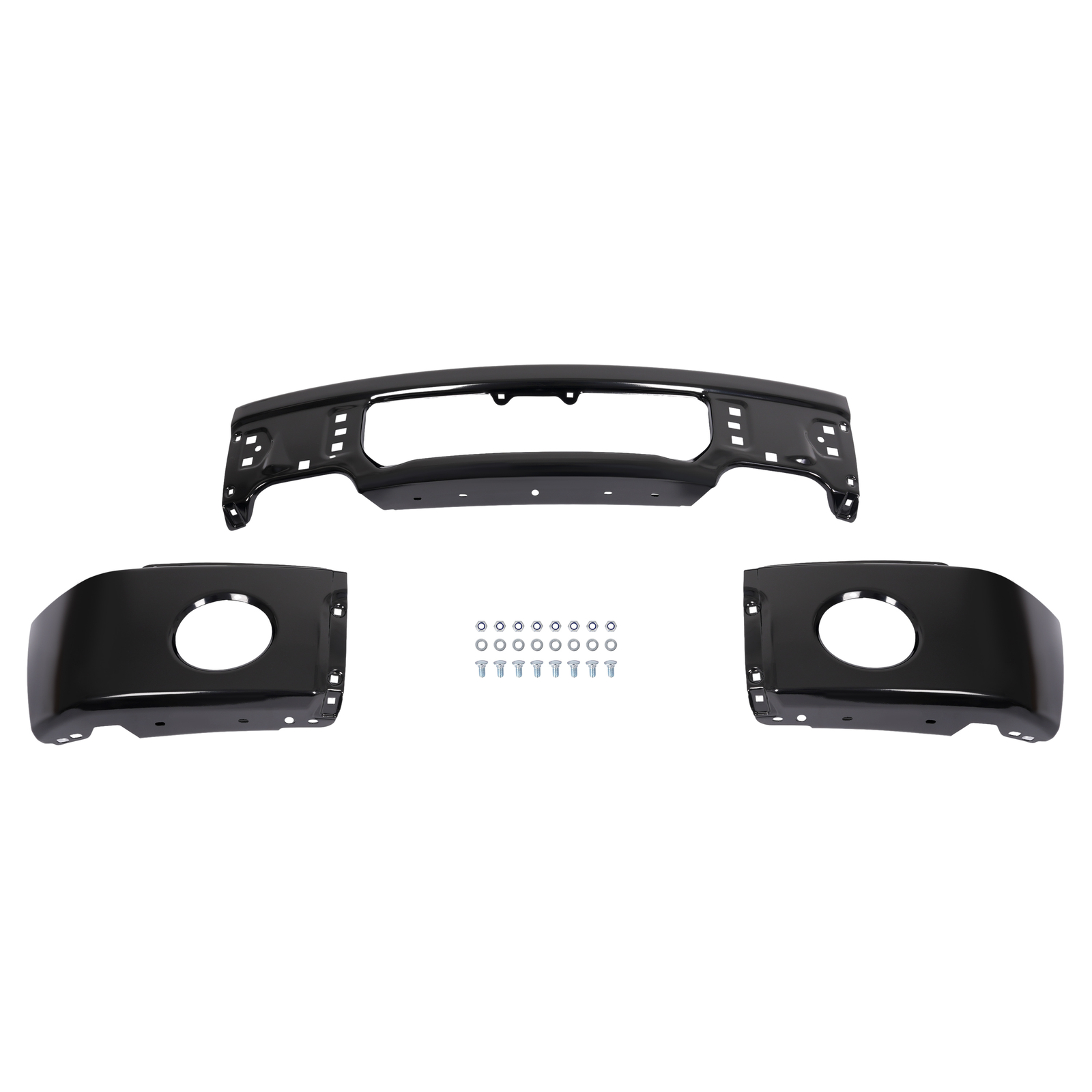 Front Black Steel Bumper Face Bar For Ford F150 2009-2014 w/ Fog Light US NEW