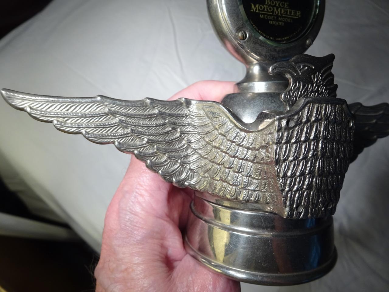 ANTIQUE WINGED EAGLE BOYCE MOTO-METER RADIATOR CAP HOOD ORNAMENT Minty