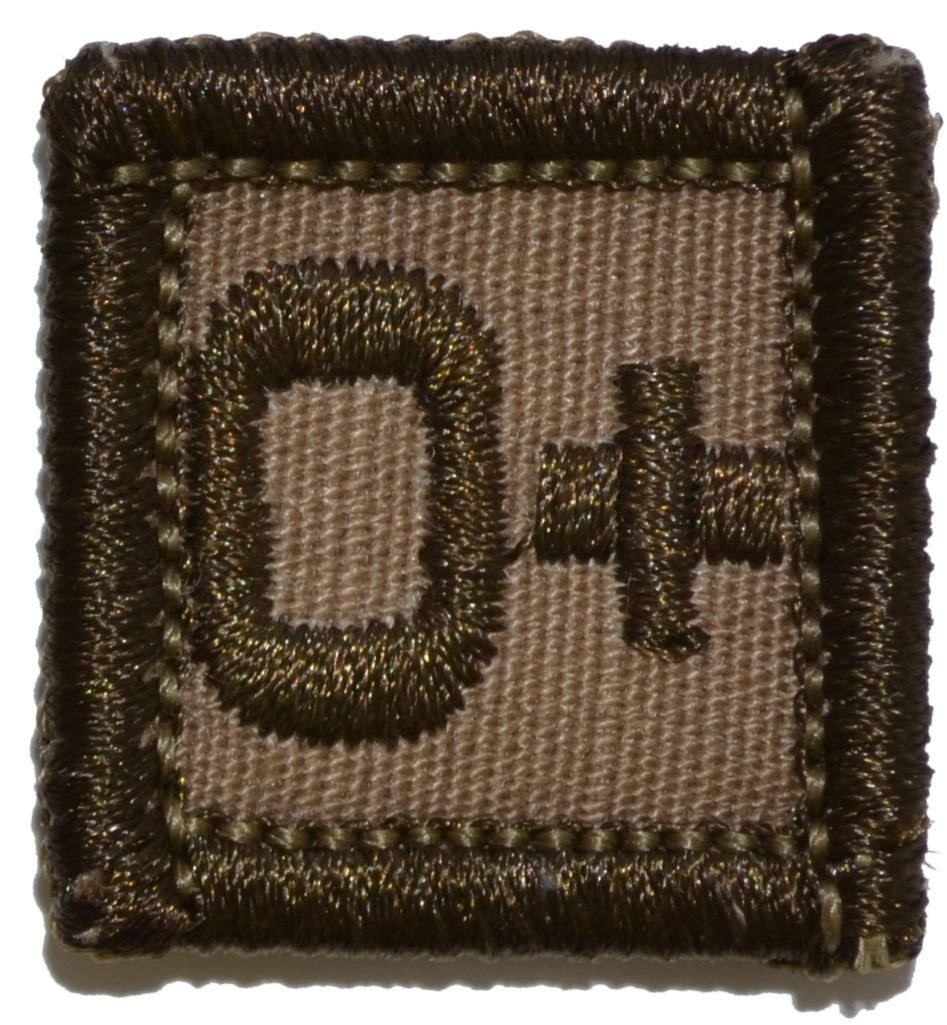 Blood Type - 1x1 Military/ Patch Hook Backing (All Blood Types) Army