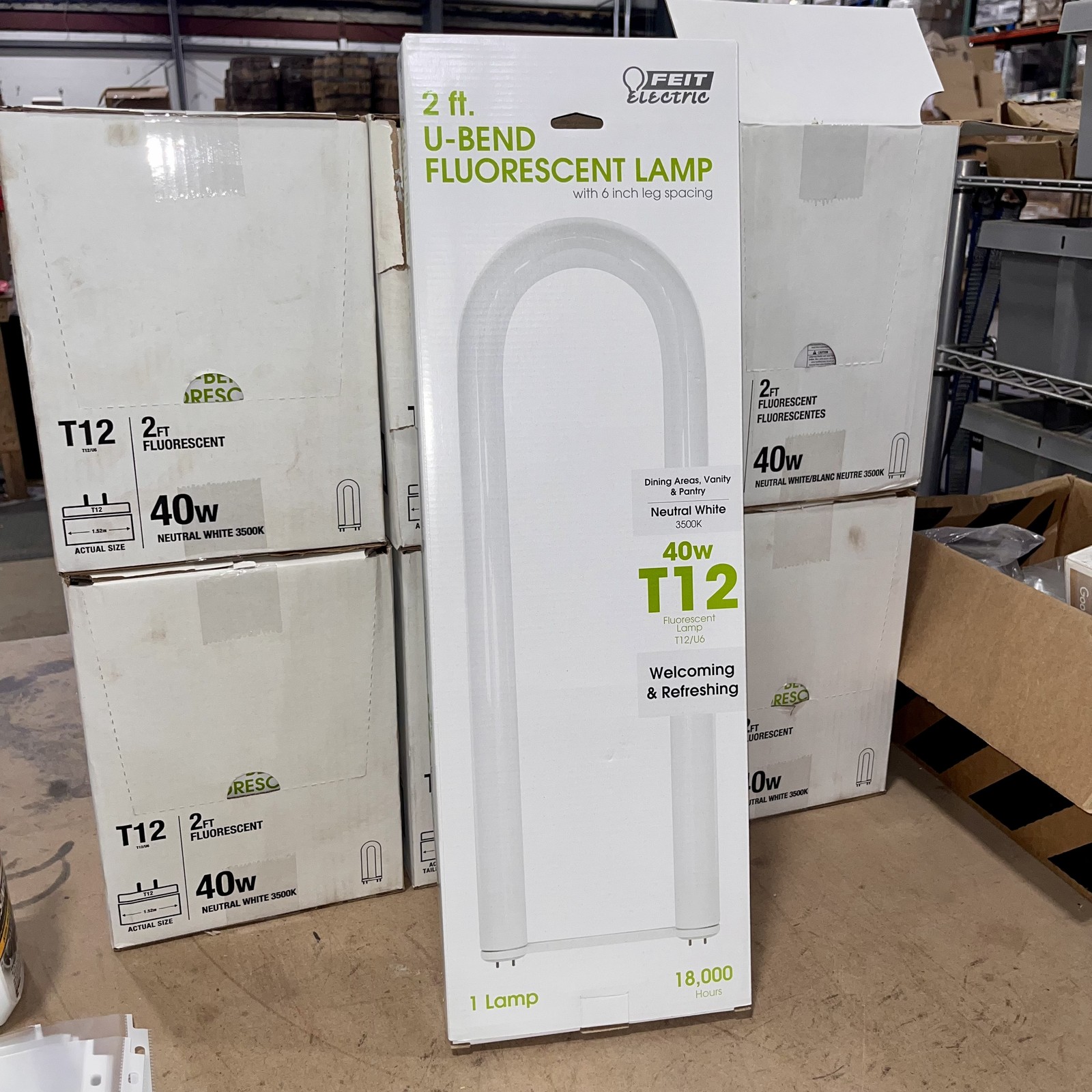 Feit Electric 40-Watt 2 ft T12 G13 Linear U-Bend Tube Light Bulb, 3500K (6-Pack)