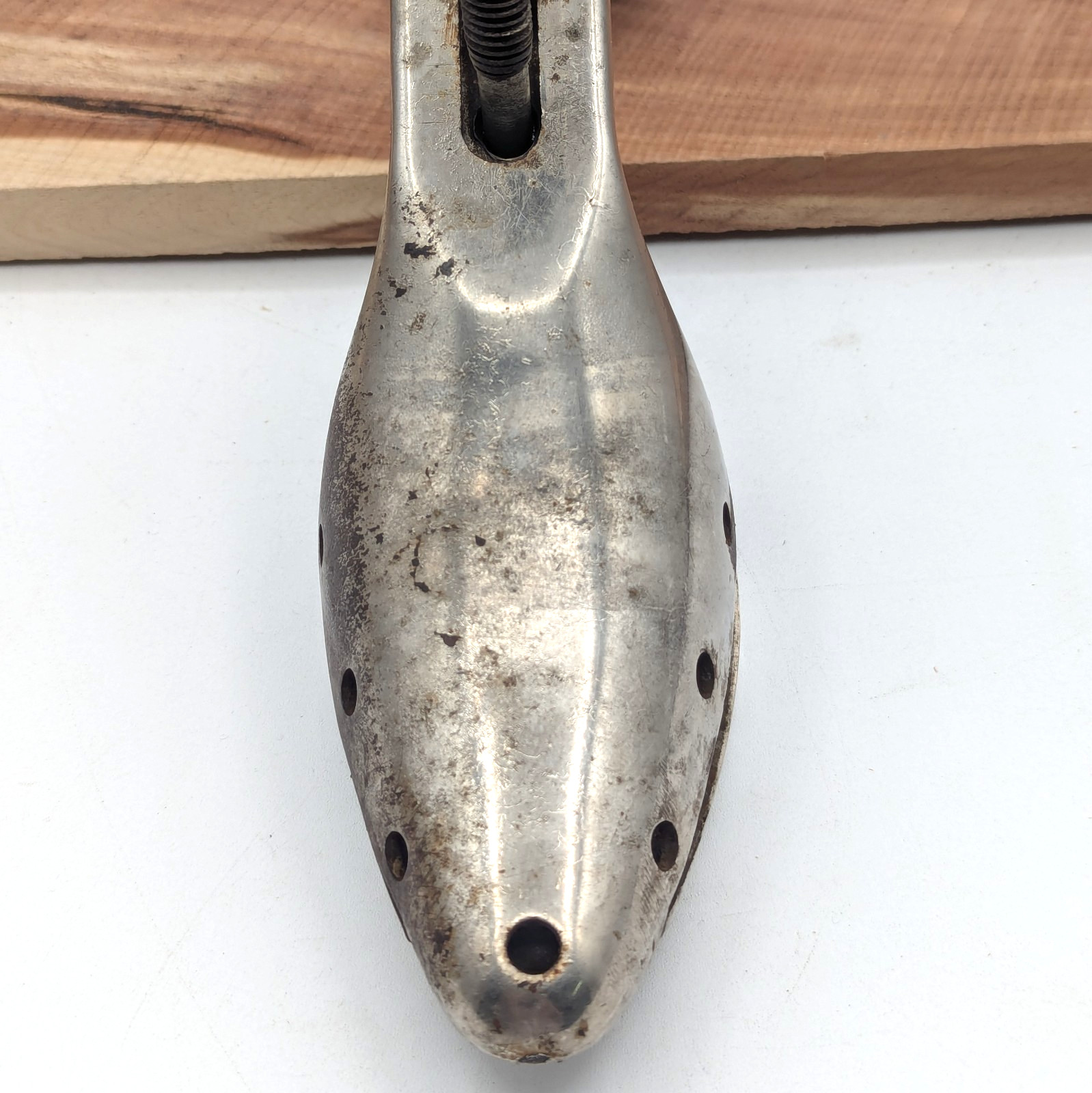 Vintage 1929 Nu-Way Steel Industrial Steampunk Shoe Stretcher Factory Sizer