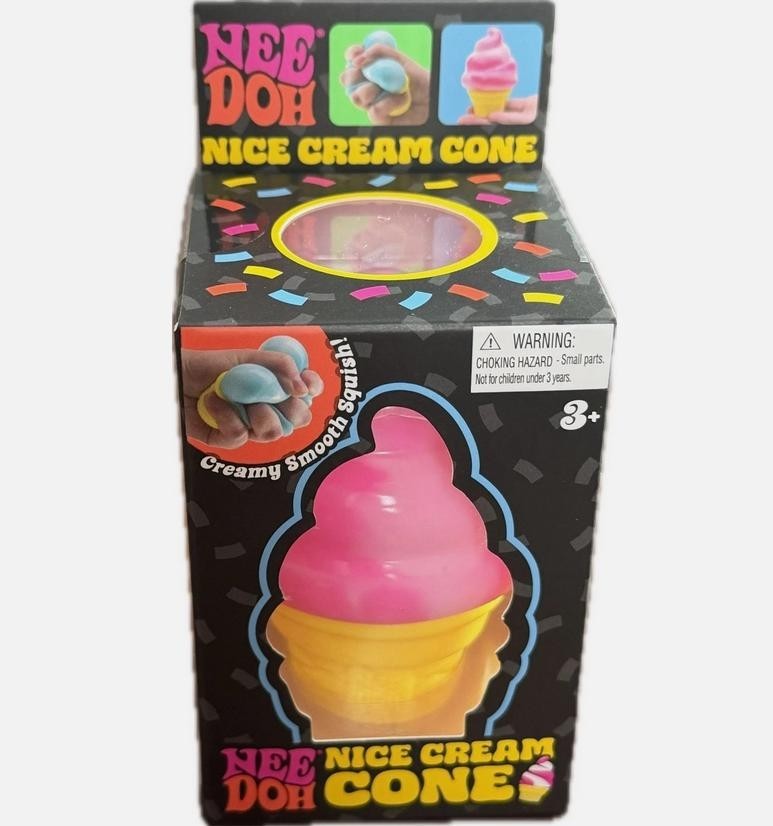 PINK  NeeDoh NICE CREAM CONE Ice Cream Swirl Squishy Toy NEE DOH Stress Ball