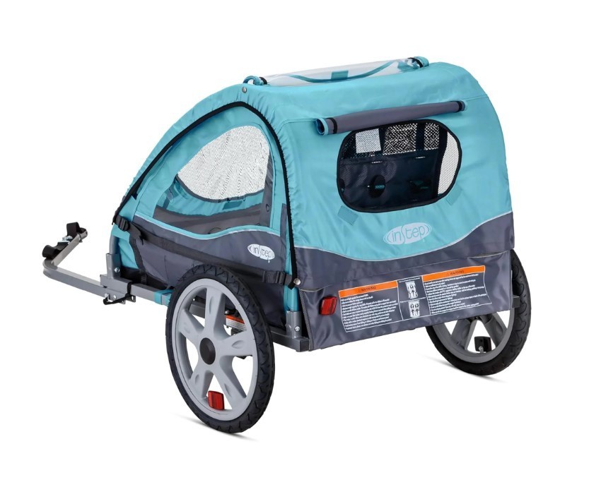 Instep Take 2 Bike Trailer for Kids Double Seat with Bug Screen Weather Shield