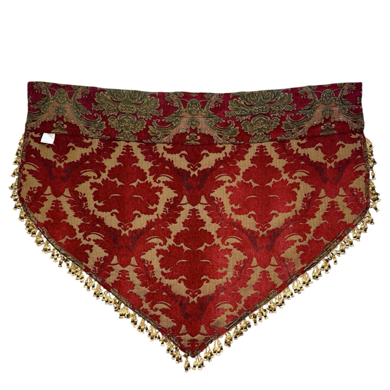 CROSCILL Imperial Empress CURTAIN Valance Brocade Red Gold Tassels Tapestry EUC