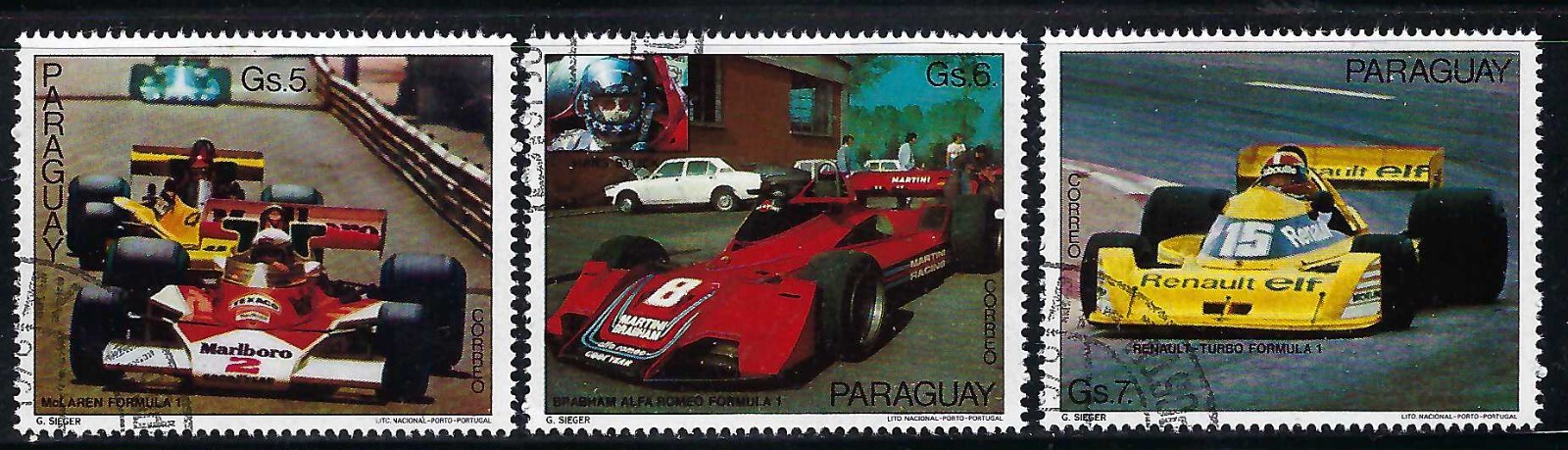 Paraguay 1978 7v. CTO NH Racing Cars • Automobiles • Formula One