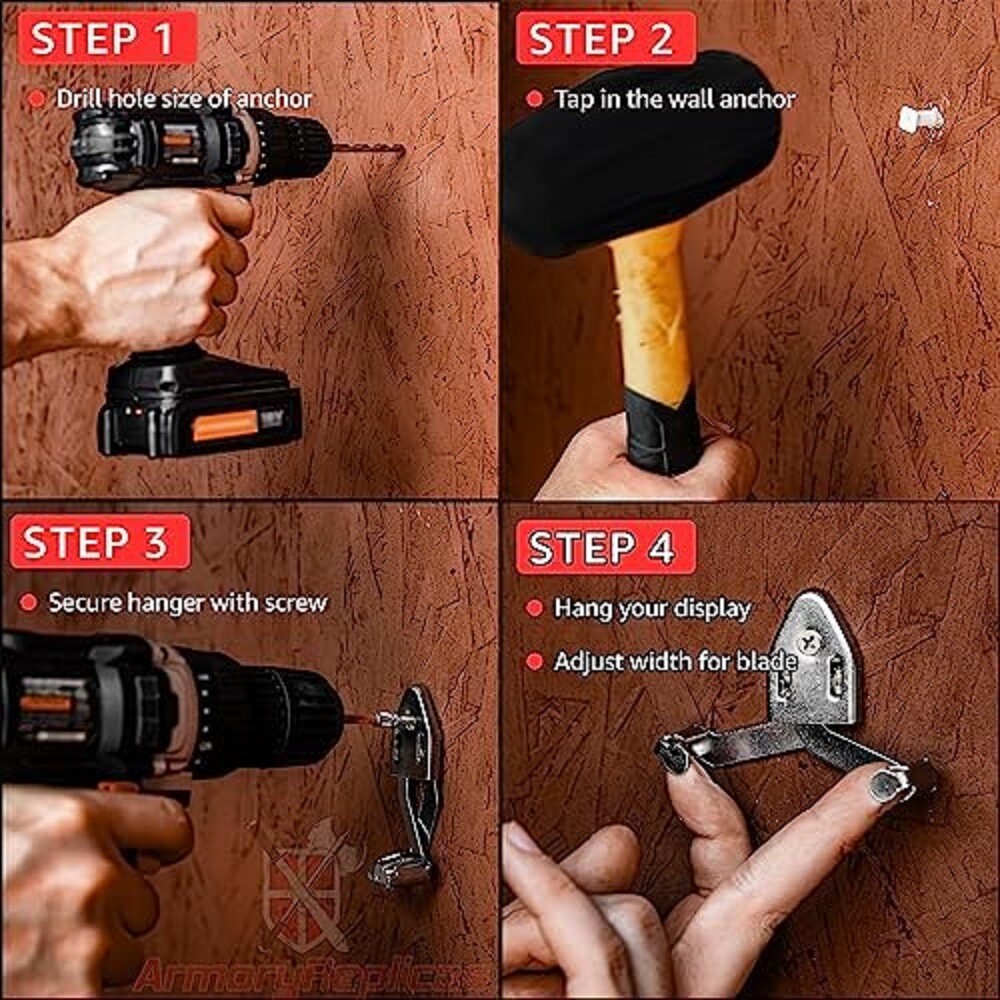 Universal Adjustable Sword Display Wall Hook Hanger Wall Mount for Sword ,Dagger