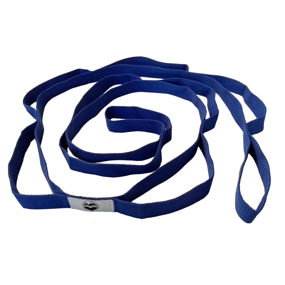 Great Cove 6.5 ft Yoga Stretching Strap for Physical Therapy with Loops - Blue