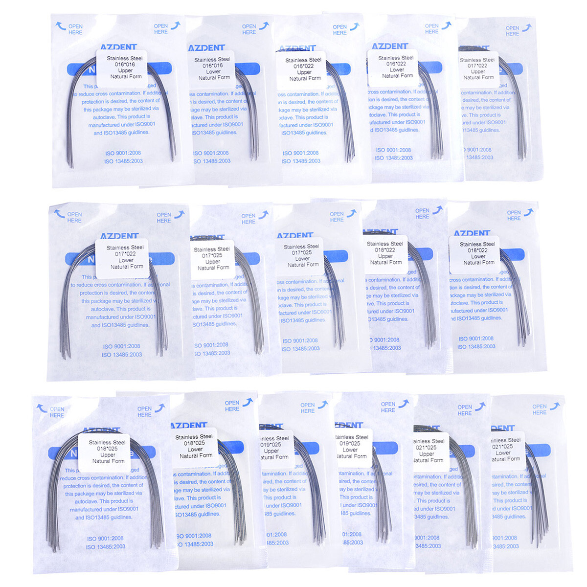 AZDENT Dental Orthodontic Arch Wires Stainless Steel Natural Form Rectangular