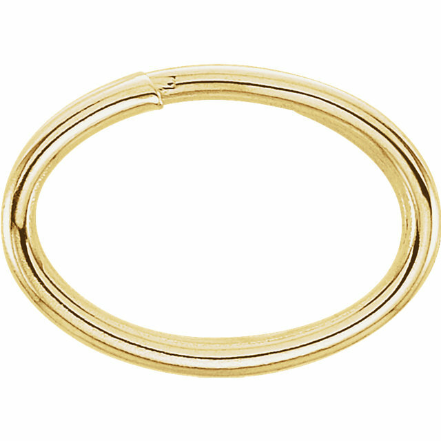 4.8x6.8mm OD 3.7mm ID 18ga 14k Solid Yellow Gold Oval Split Jump Ring Charm USA