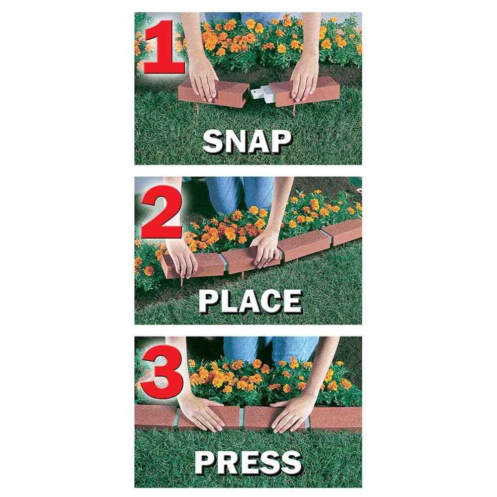 25 ft. Decorative Plastic Brick Edging Kit Garden Pathway Lawn Tree Edge Border