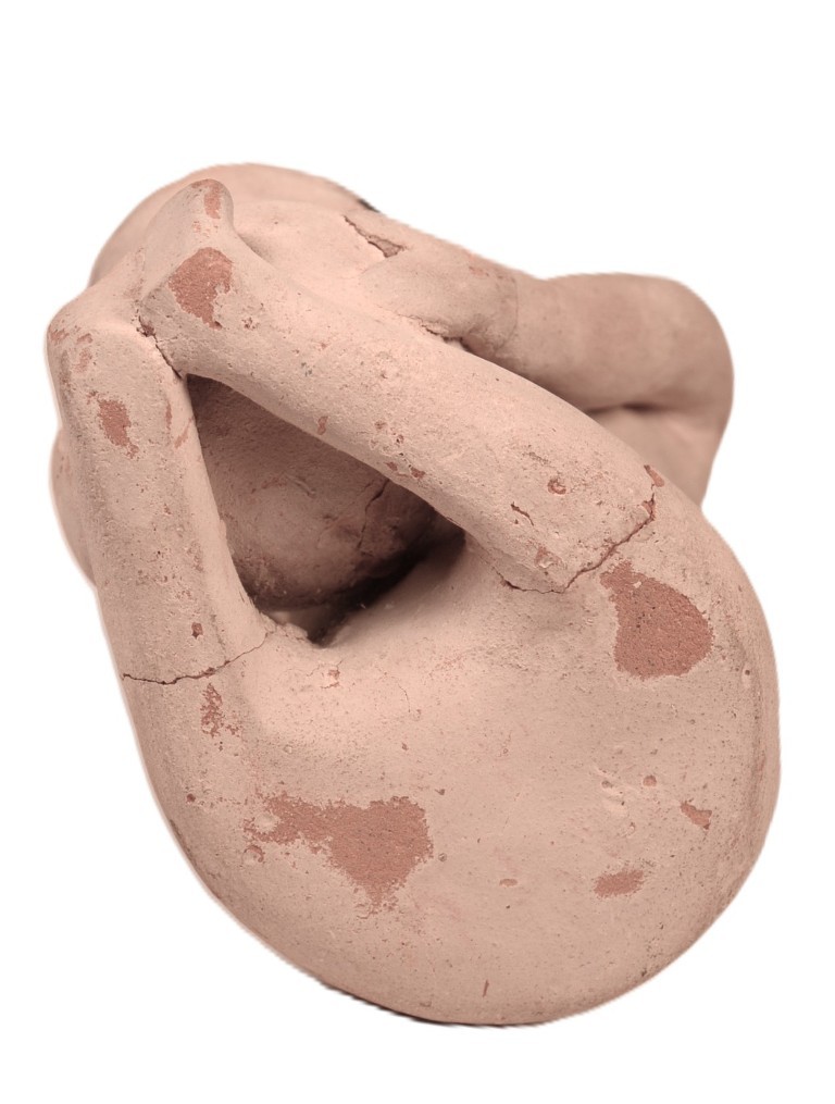 Larger Tesuque Pottery Ruin God Effigy ca. 1920 9.75" H x 5.5" L x 4.5" W