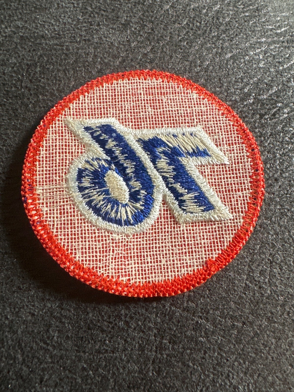 Vintage 76 Gasoline Patch Red Blue Round Embroidered