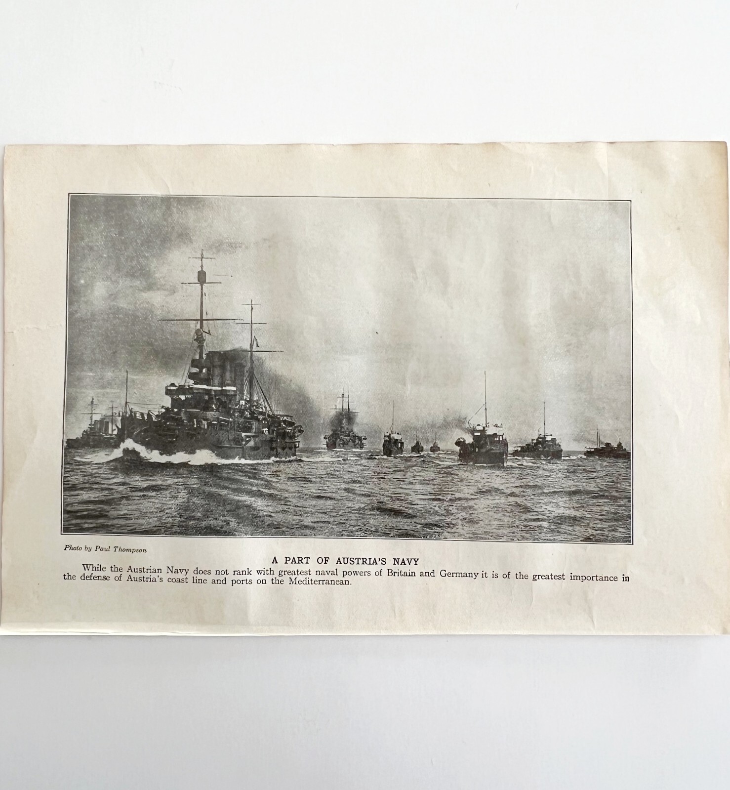 1914 Austrian Navy Battleships Mediterranean Photo Print Antique Military War