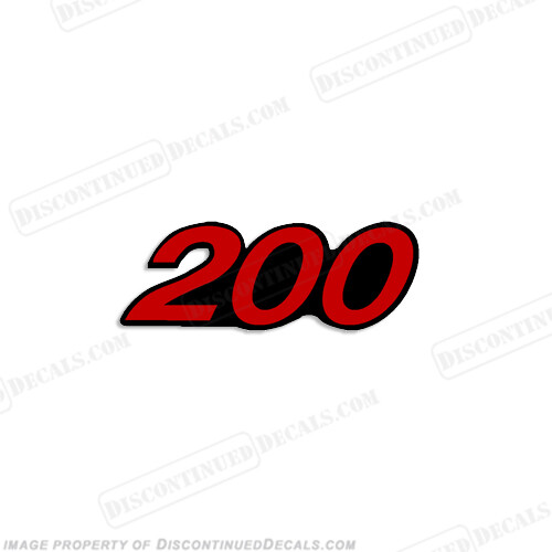 Fits Mercury Single "200" Decal - Red Large (Rear)