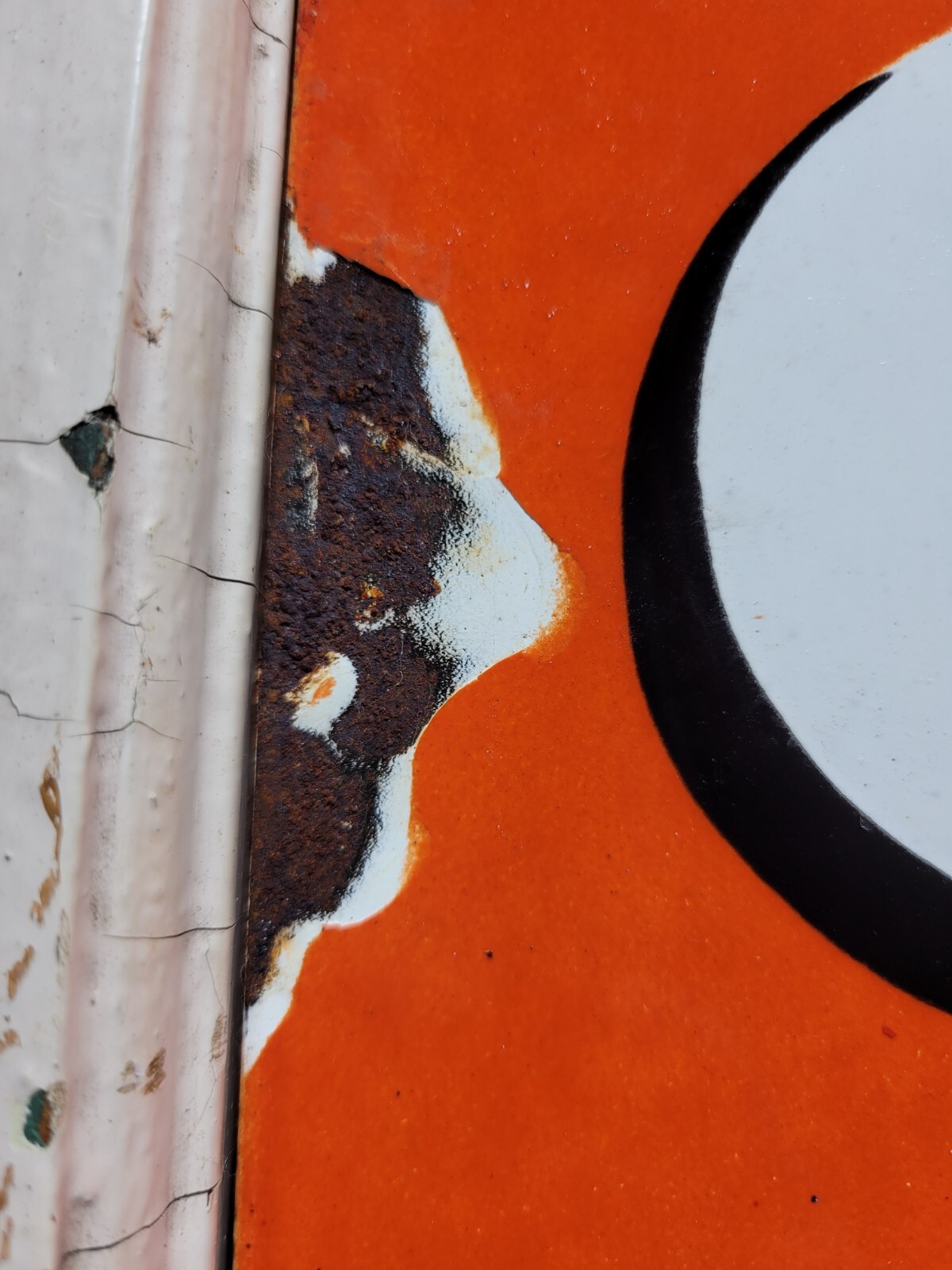 VINTAGE ORANGE CRUSH PORCELAIN SIGN OLD SODA FLANGE COLA BEVERAGE DRINK FOOD 20"