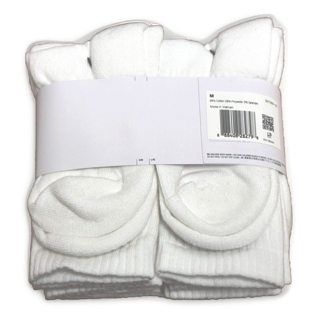 AUTHENTIC Nike Men's Everyday Training Crew Socks 6-PAIRS WHITE MEDIUM 6-8