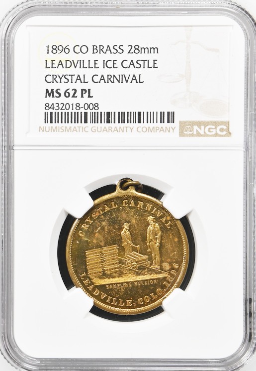 1896 Colorado Medal - Leadville Crystal Carnival - MS62 PL NGC - Token, Mining