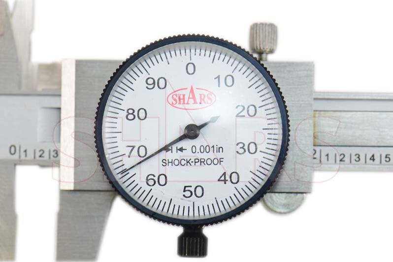 SHARS 4" DIAL CALIPER SHOCK PROOF .001" STAINLESS 4 WAY + Inspection Report ^}
