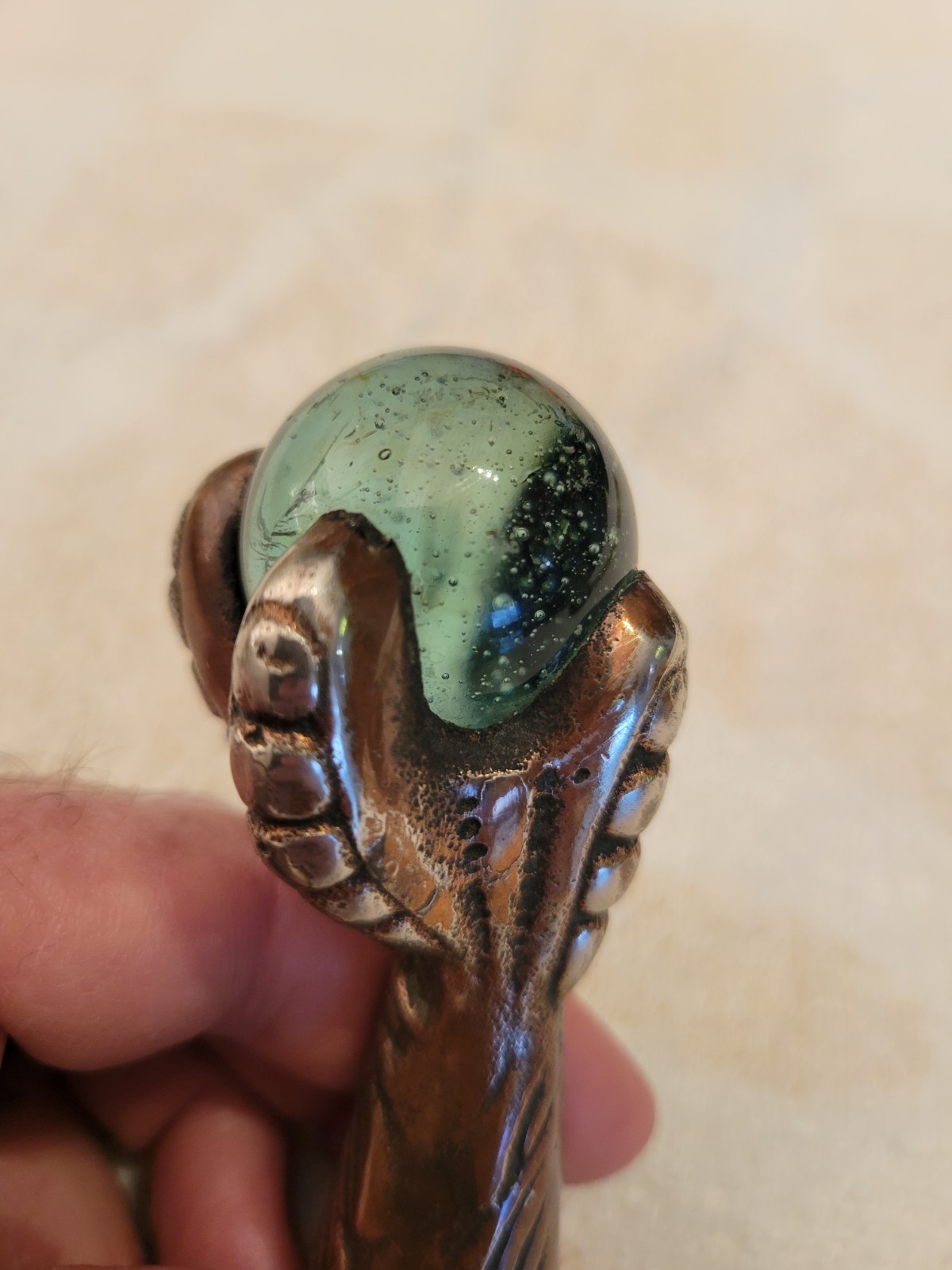 Vintage Claw Iron Furniture Foot with Glass Ball.