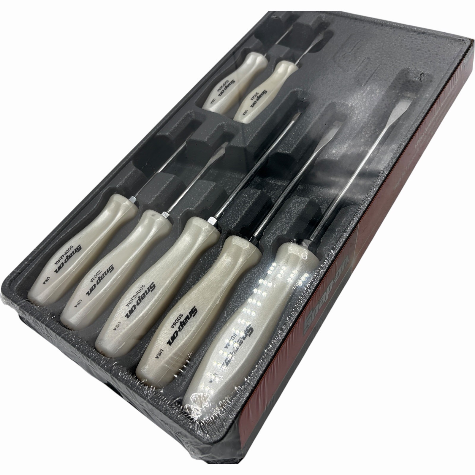 Snap On Tools Pearl White Hard Handle Combination Screwdriver Set SDDX70APW
