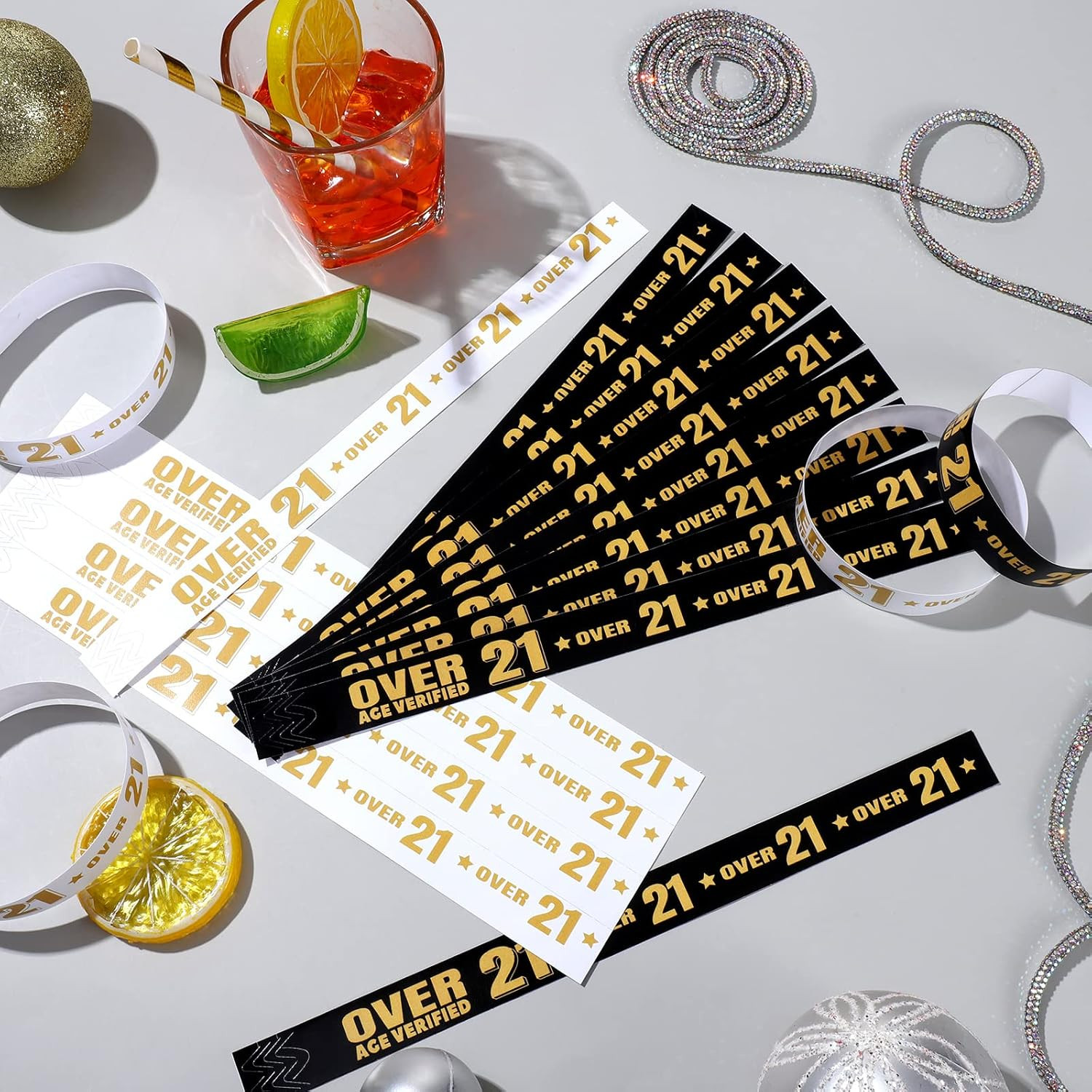 600 Pcs over 21 Wristbands for Events Colored Waterproof Wrist Bands Paper Wrist