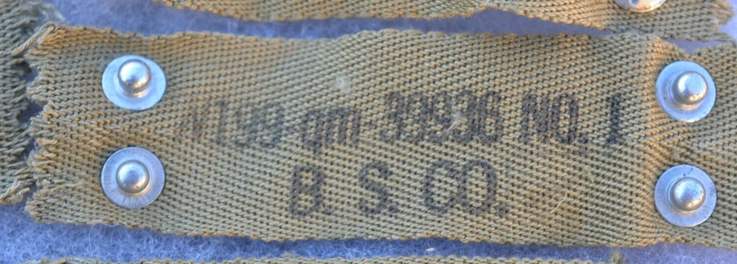 US ARMY M-1 HELMET LINER NAPE STRAP RARE MAKER B.S. CO. MAKER STAMP