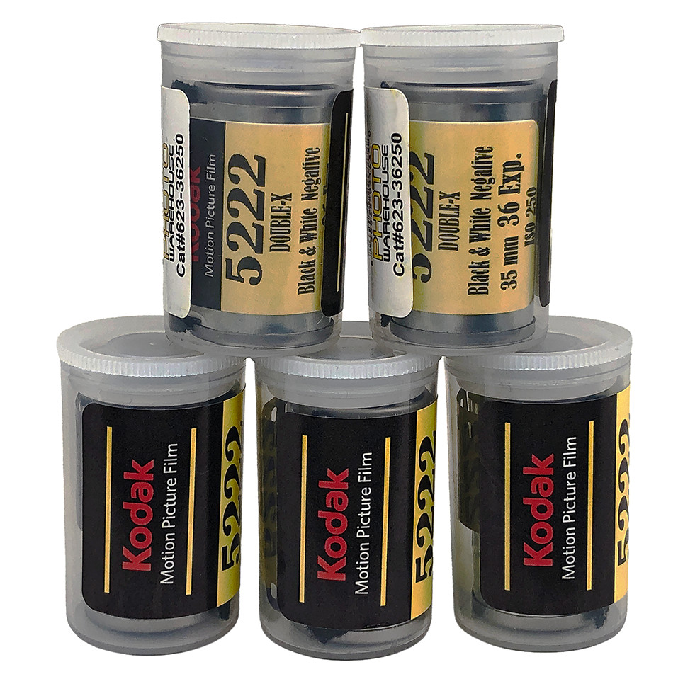 Kodak EASTMAN 5222 DOUBLE-X Five Pack Black & White 35mm x 36 Exp Film Fresh XX