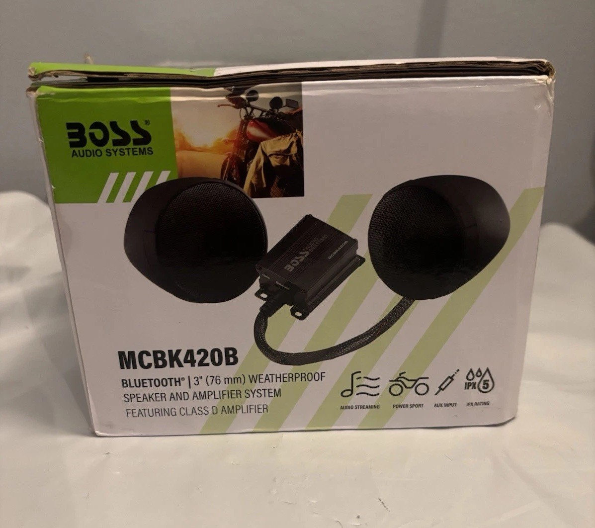 Boss 600 Watt Bluetooth Black Motorcycle Sound System (MCBK420B)
