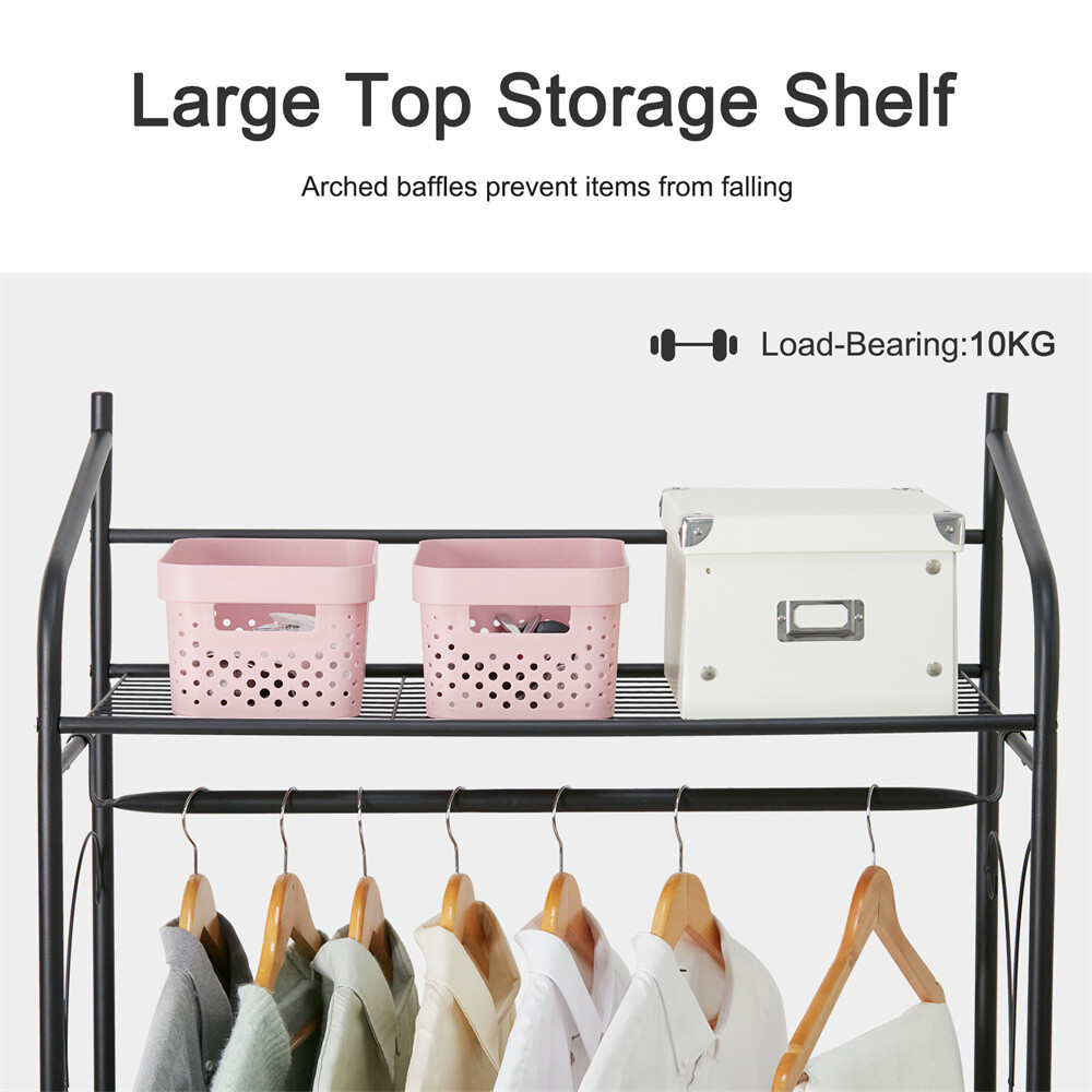 Metal Clothes Rail Storage Garment Shelf Clothing Hanging Heavy Duty Shoe Rack