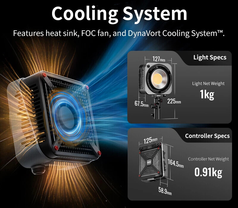 ZHIYUN Light Molus G200 300W LED Video Light Bowens Mount Photography Lighting