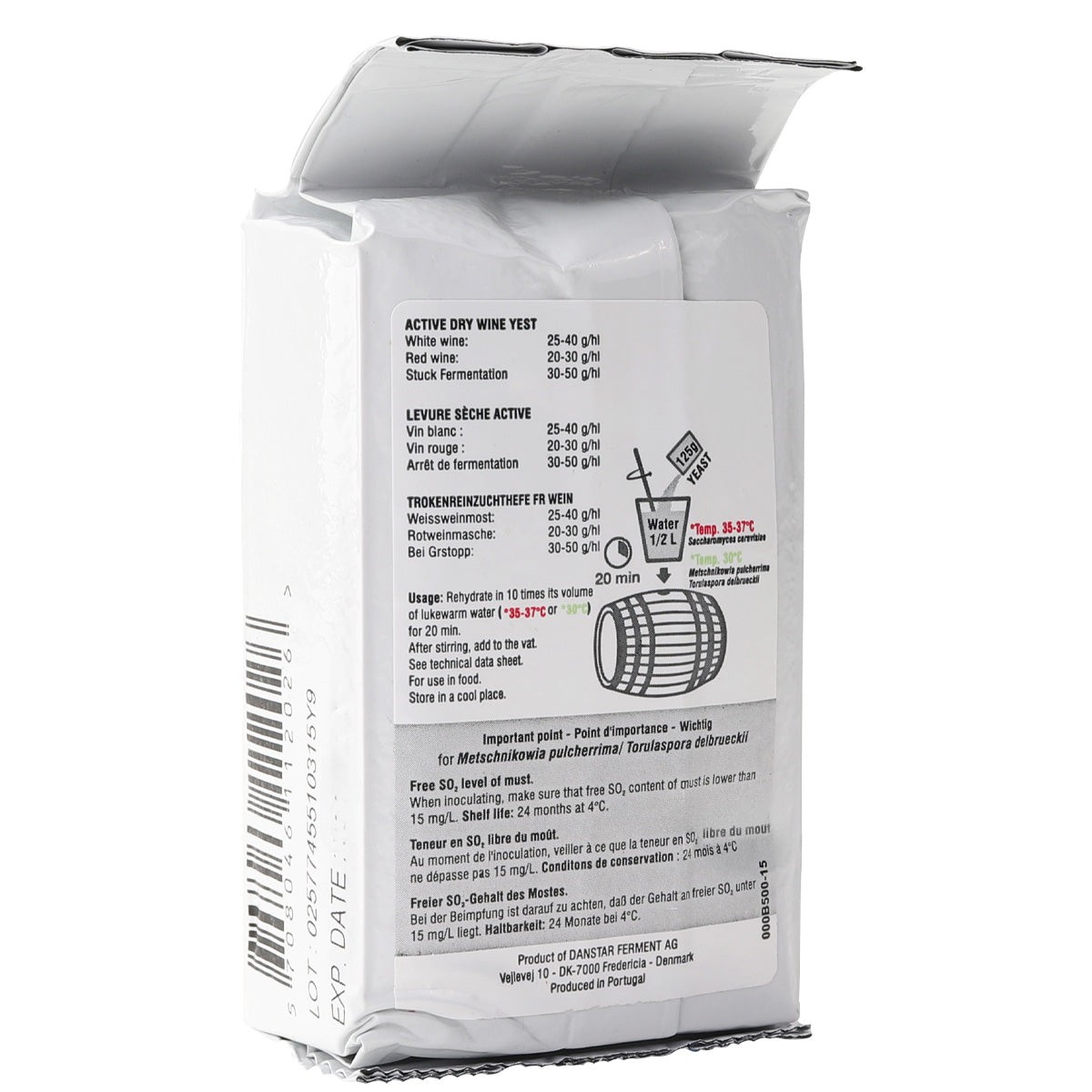 Lallemand Rhone 2226 125G Red Wine Yeast Home Brew Wine Making Dry Active Yeast