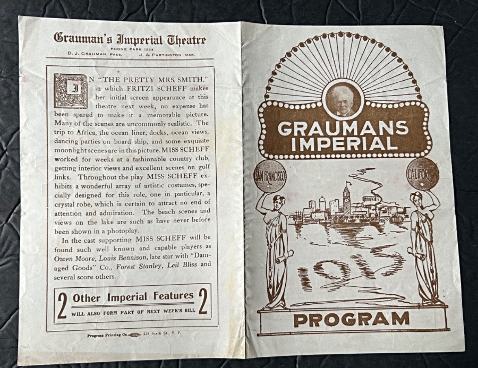 1915 Movie Herald Graumans Imperial San Francisco Barrymore Are You A Mason?