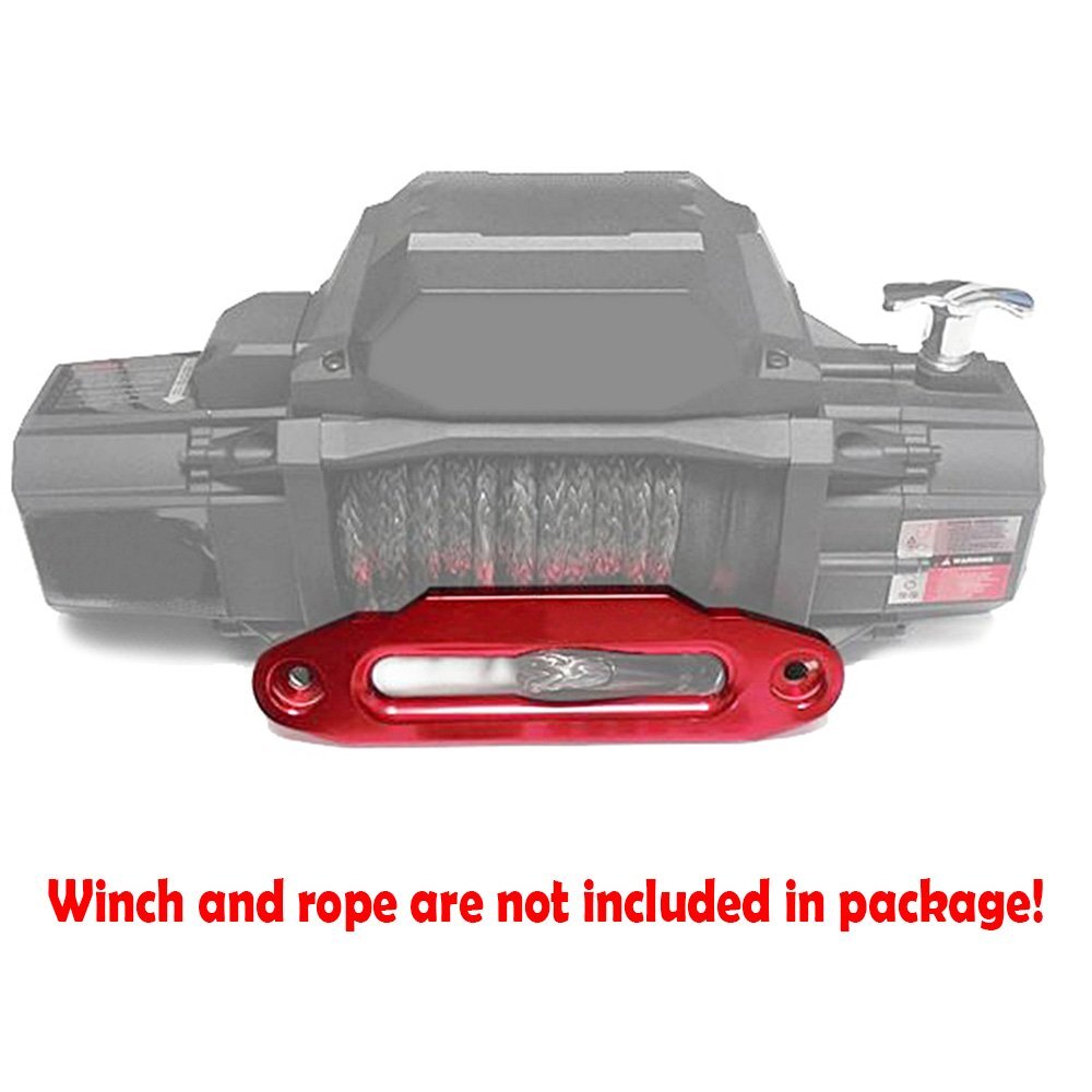 10 Inch Red Aluminum Hawse Fairlead for Synthetic Winch Rope 15000 LB ATV UTV