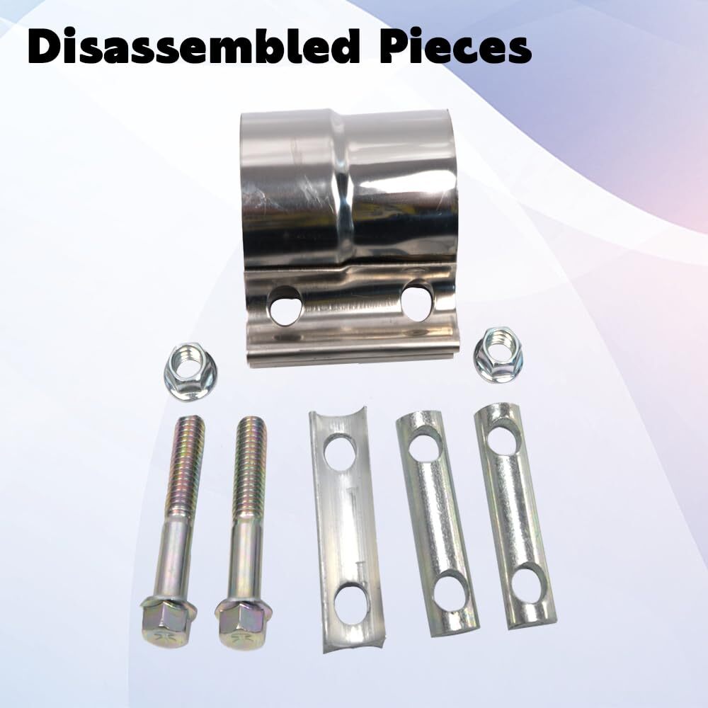 4 Inch Exhaust Clamp Lap Joint Band Stainless Steel 4" OD to 4" ID Pipes