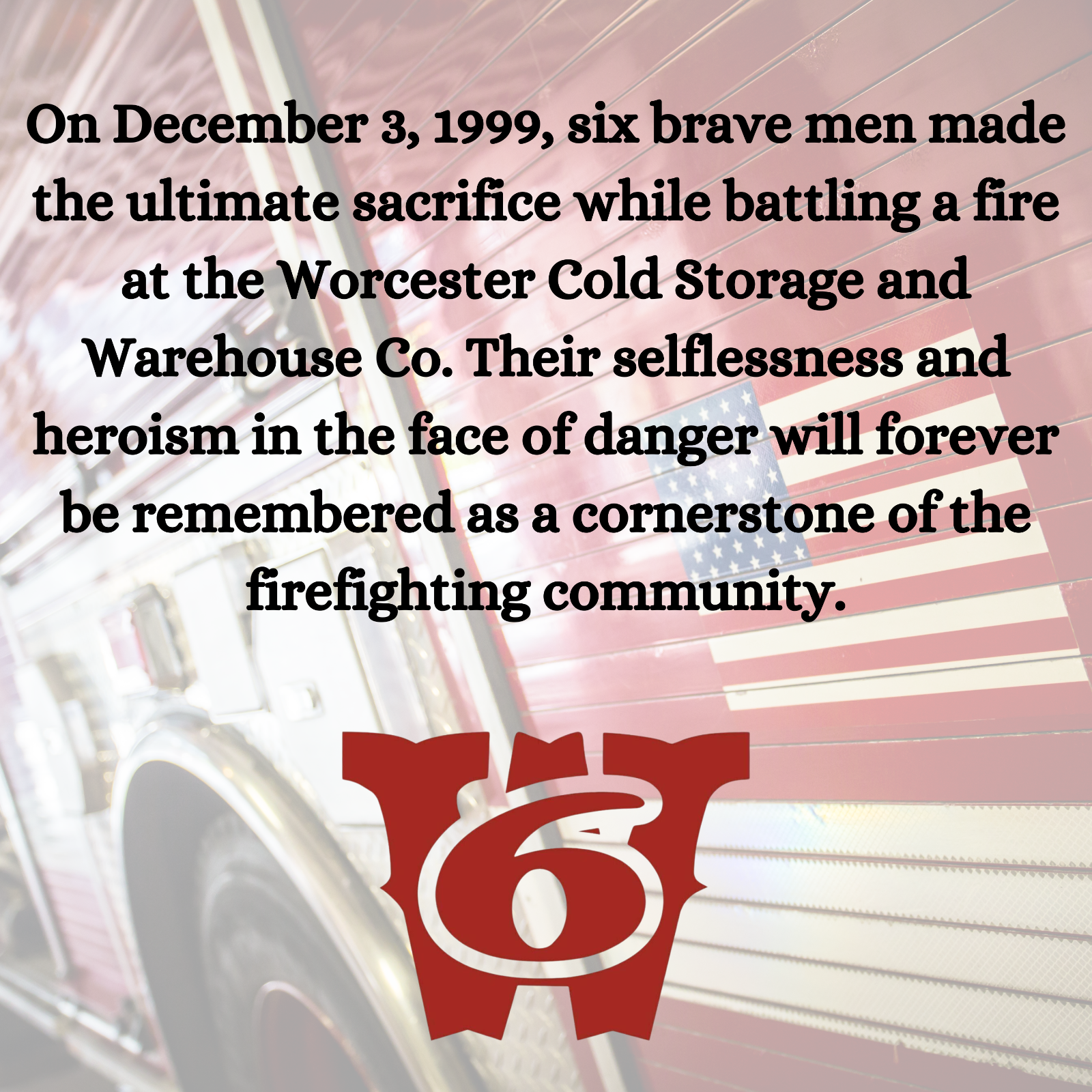 Firefighter Decal/Sticker - 2" Tall Worcester 6 Memorial Helmet Decal