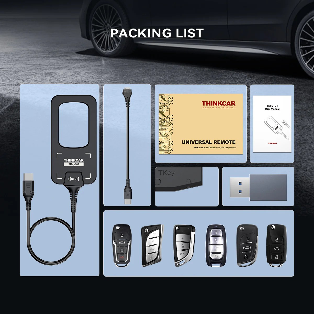 THINKCAR TKEY101 Key Programmer Remote Control for Thinkscan 892BT 689BT Scanner