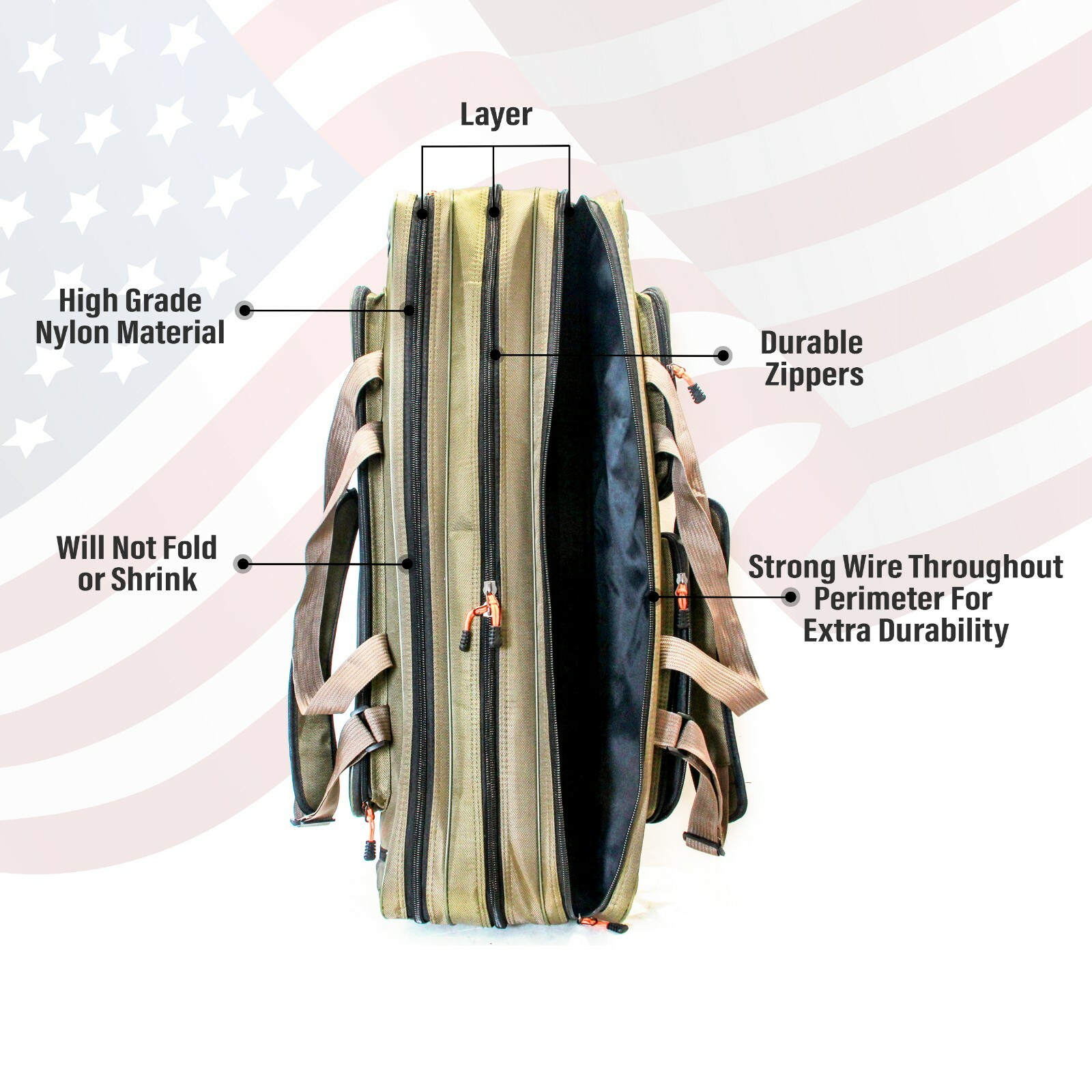 UFISH - Fishing Rod Bag , Pole Travel Case with Tackle Storage , Ice fishing