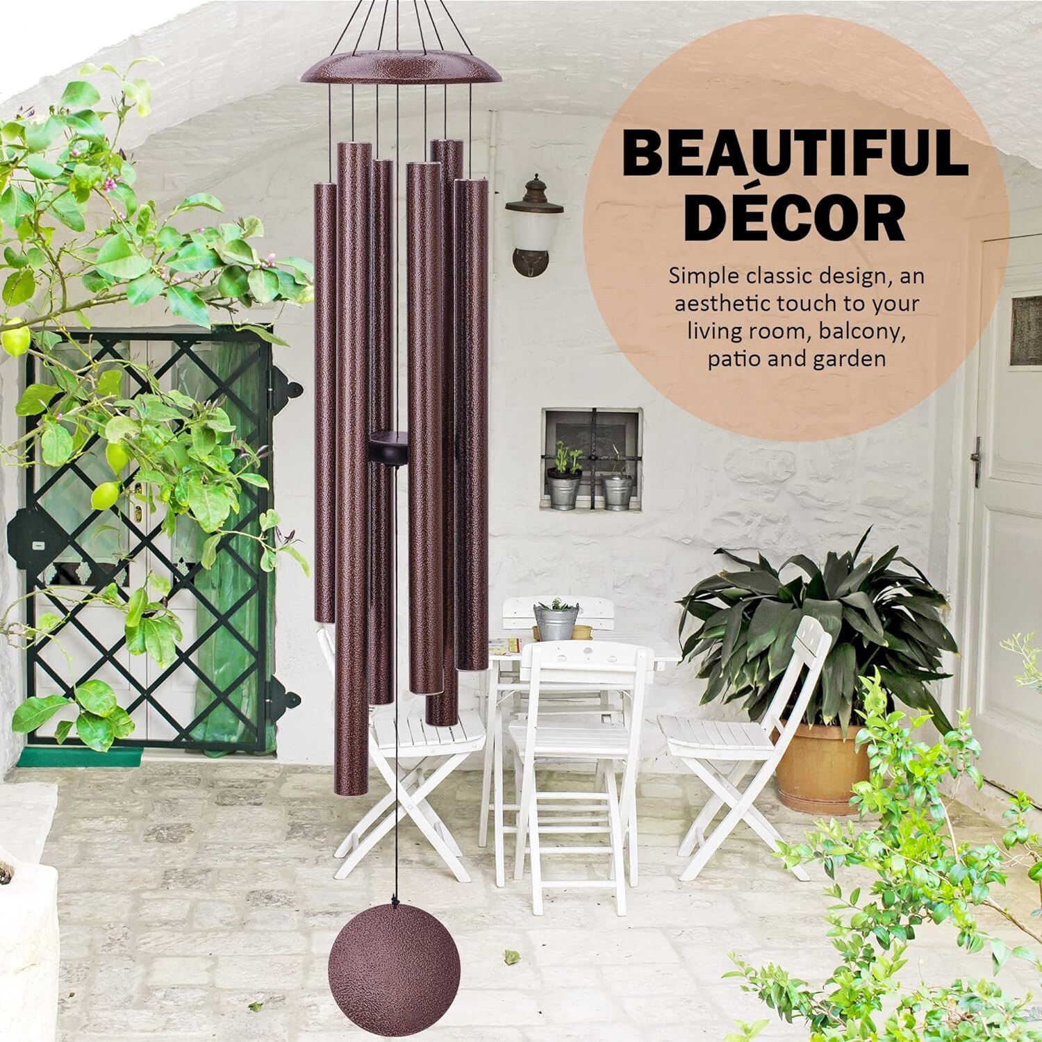 LARGE 48" Metal Tube Deep Tone Resonant Bass Sound CHURCH Bell Wind chime