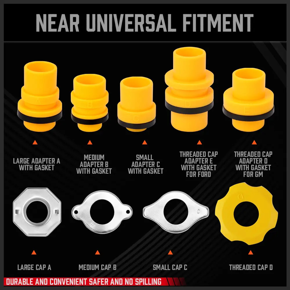 19-Spill Proof Radiator Coolant Filling Funnel Kit Car Auto Fluid Cooling System