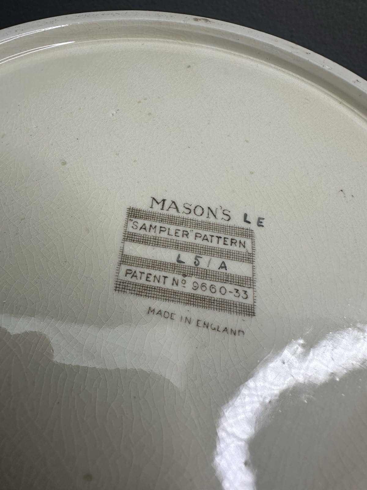 Antique Mason's Ironstone Sample Pattern "Palliser" Lidded Art Deco Tureen
