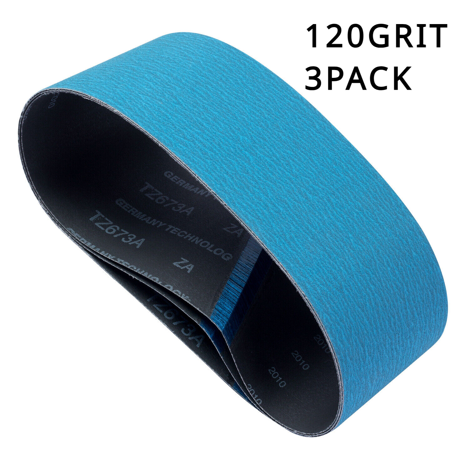 4x24 in Sanding Belts Premium Zirconia Metal Grinding Sander Belt 120 Grit 3PACK
